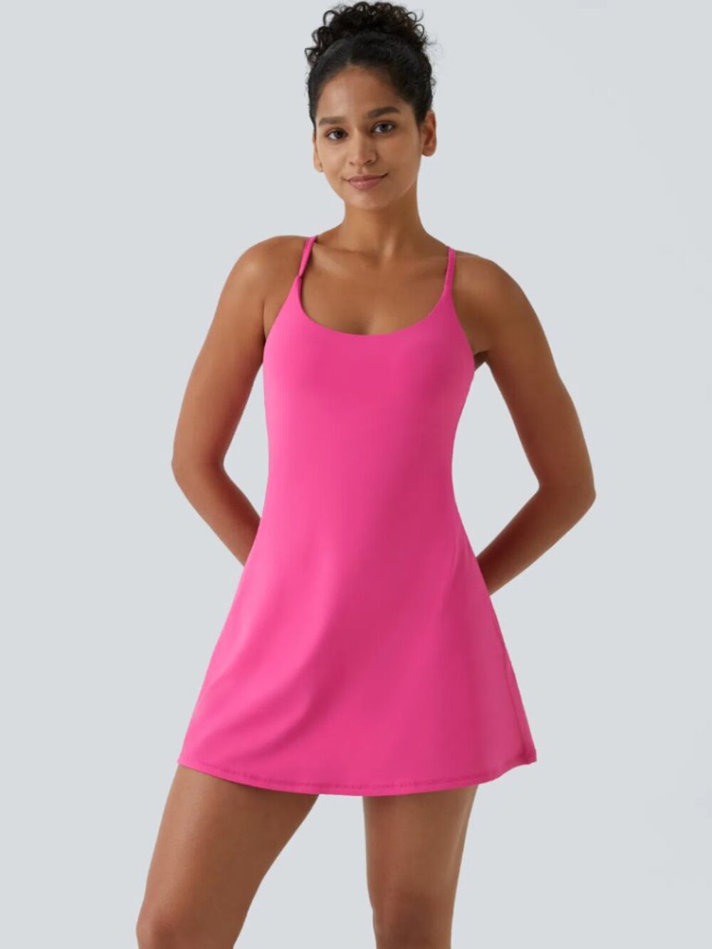 NWT Halara SoftlyZero Plush Backless Active Dress Women's Size Small Fuchsia